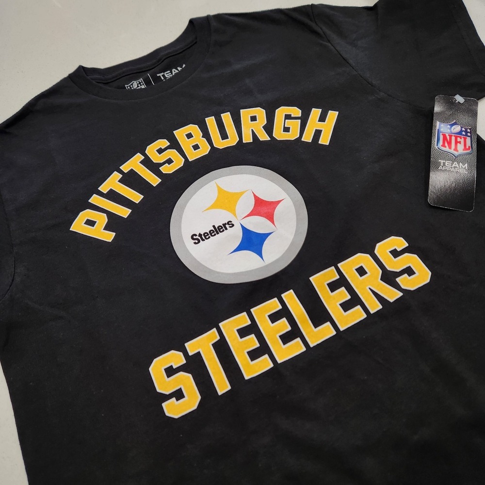 NEW NFL Team Apparel Pittsburgh Steelers Unisex SMALL Black‎ Shortsleeve Shirt